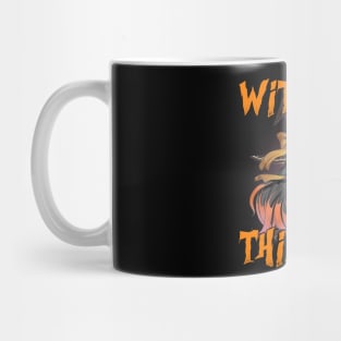 Funny Halloween Puns Anime Witchful Thinking Mug